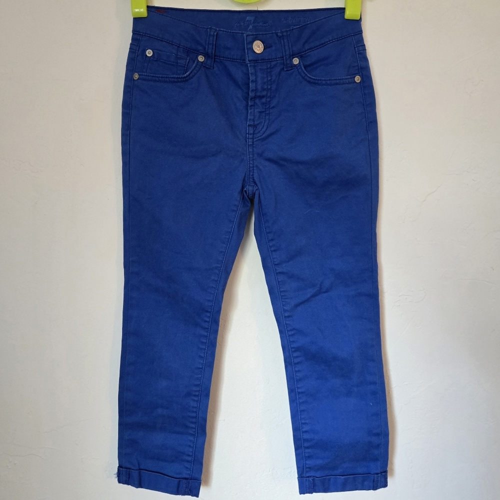 Cobalt Blue 7 For All Mankind Cropped Jeans Sz 12